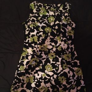 Green, Black and White Dress